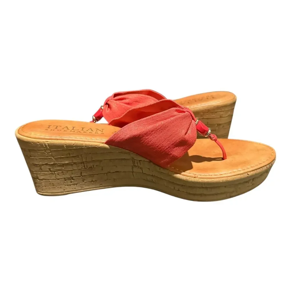 Italian Shoemakers Pink Bow Slide Sandals Women’s 9.5 Casual Summer Flip Flops - Picture 9 of 10